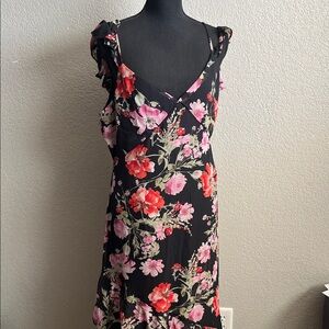 Speechless Black Floral Midi Dress Size XL
